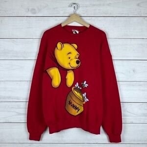 Vintage 1990s Disney Pooh Double Sided Pullover Sweatshirt XL
